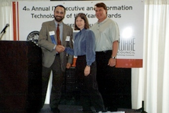 Dr. Cathy Fulton, Chief Technology Officer, NetQoS, Inc. is honored as Austin's Information Technologist of the Year by ASC Executive Director Paul Toprac