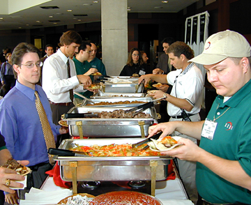Event Attendees feasted on a large Mexican Food Buffet