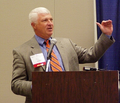 Speaker Jay Gardner, former CIO of BMC Software, makes his keynote presentation