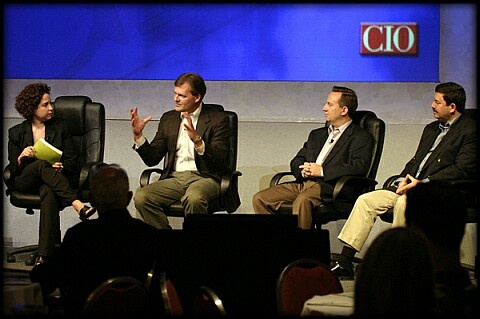 Martha Heller, Russ Finney, Randy Krotowski, and Andre Spatz discuss global IT at the CIO April 2004 Perspectives conference